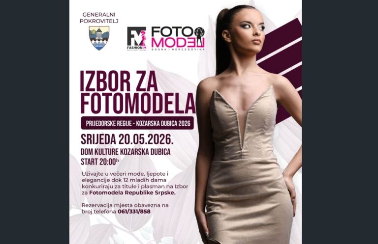 Kozarska Dubica domaćin Izbora za Fotomodela Prijedorske regije